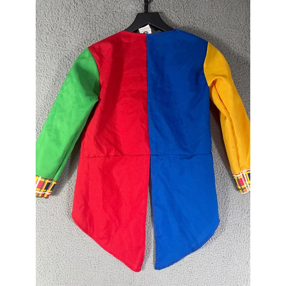Spirit Halloween Kids M Circus Clown Costume Coat Multicolor Plaid Jacket Outfit
